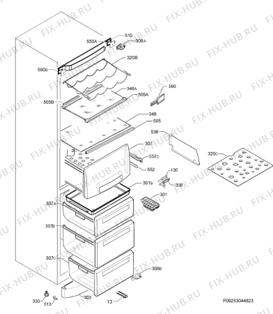 Взрыв-схема холодильника Electrolux ERA40502W - Схема узла Housing 001